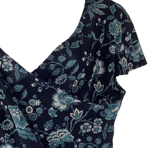 Ninety floral semi sheer vintage top,  0215 - Picture 4 of 9